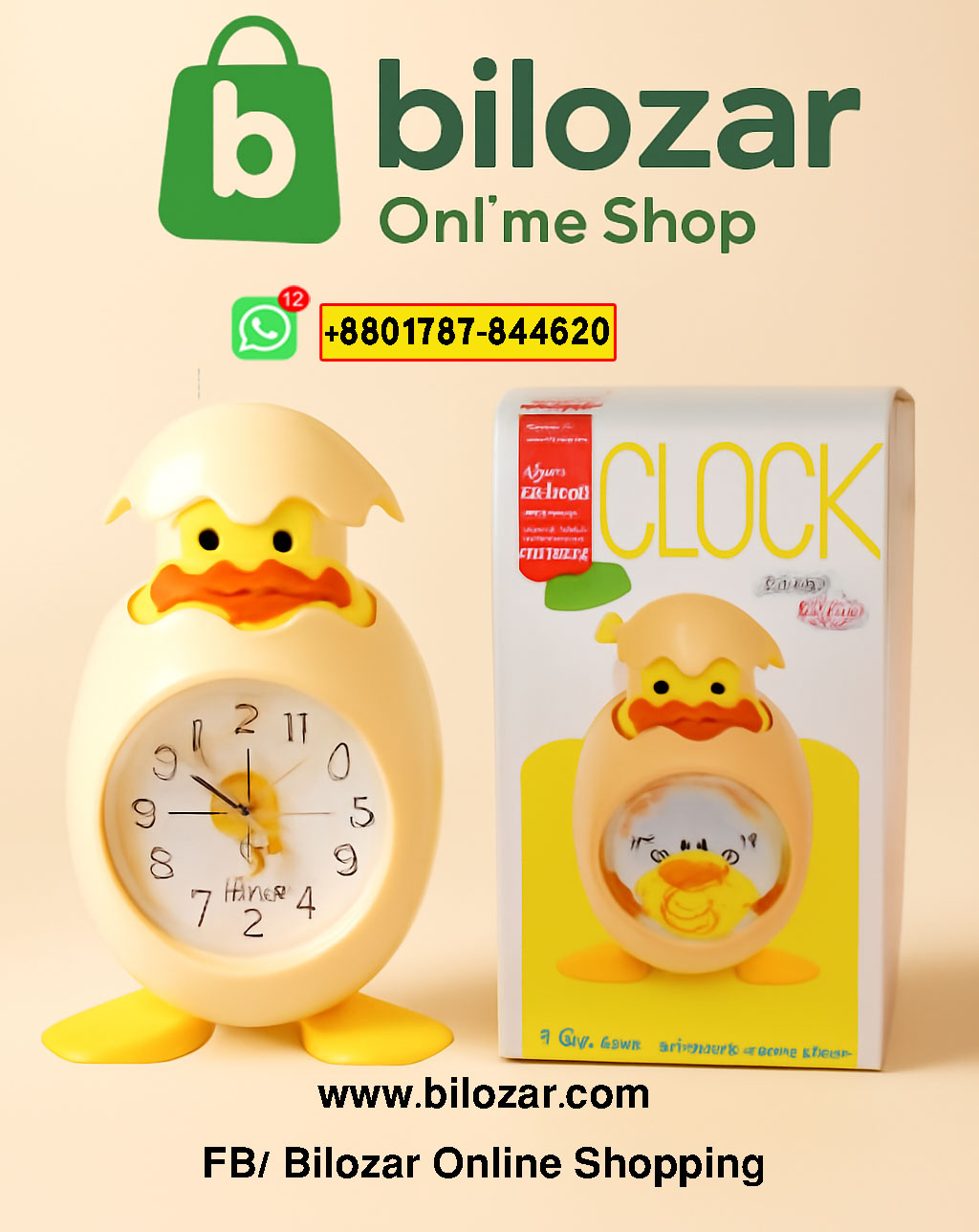 Cartoon Egg Shell Chicken Alarm Clock Student Gift Children’s Bedroom Bedside Decoration This is amazing Clock
